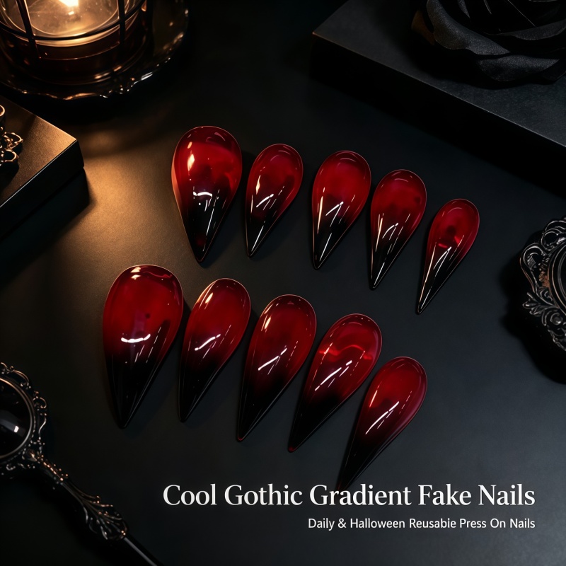 Nail Art Vampire - 2026 جديد 10 قطع من الأظافر