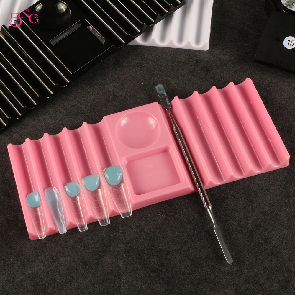 Nail Art Motif - حامل أقلام بلاستيكي مزدوج الشكل من