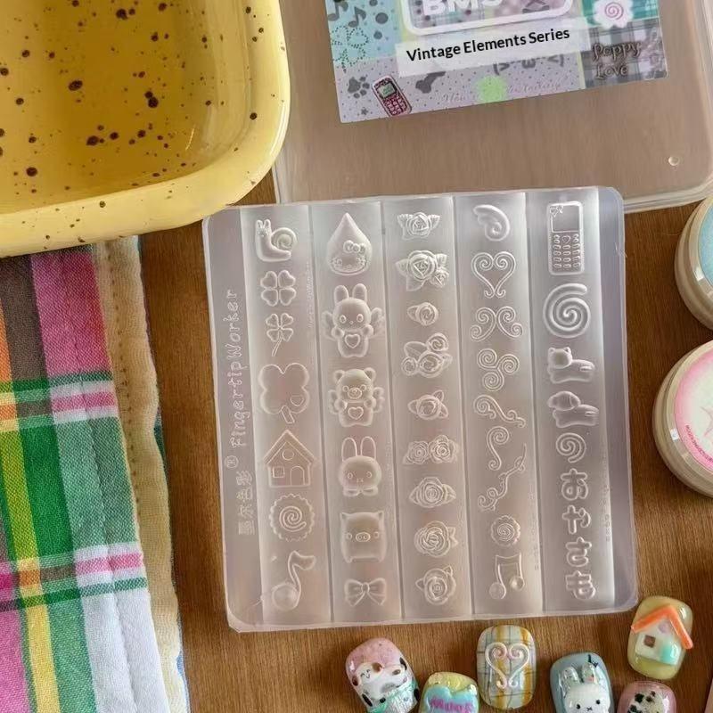 Nail Art Motif - قالب سيليكون ثلاثي الأبعاد لفن الأظافر