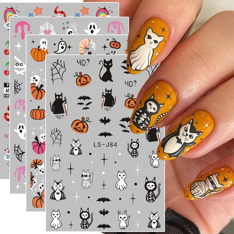 Nail Art Vampire - 4 قطع ملصقات أظافر ثلاثية الأبعاد