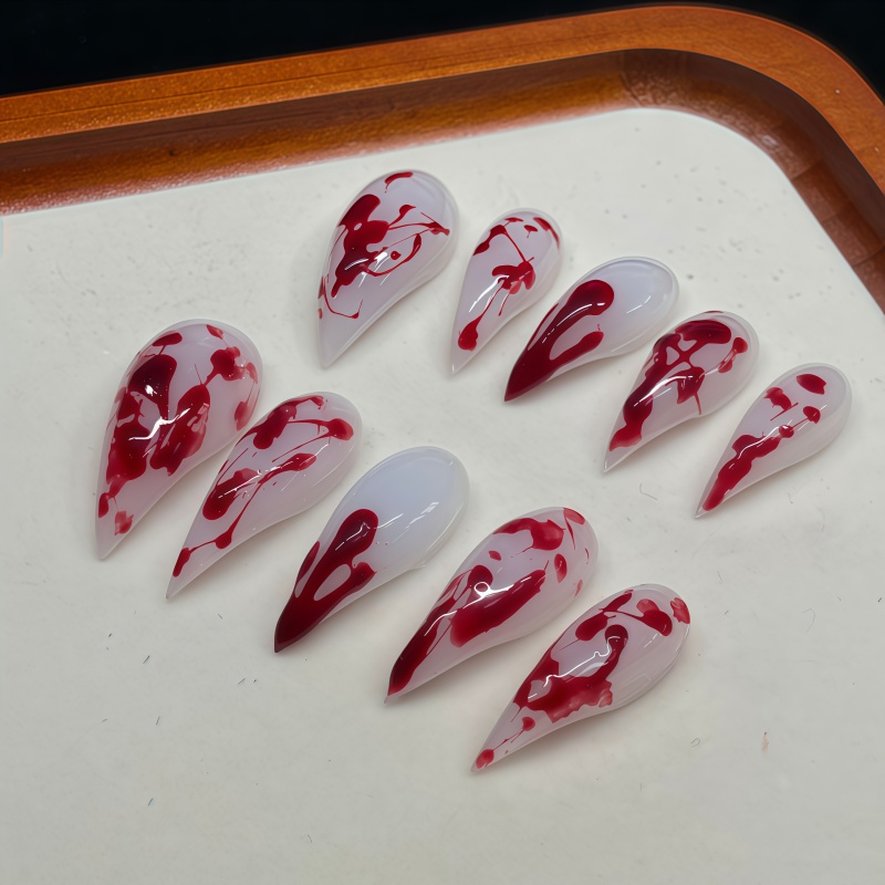 Nail Art Vampire - 10 قطع من الأظافر الاصطناعية المصنوعة