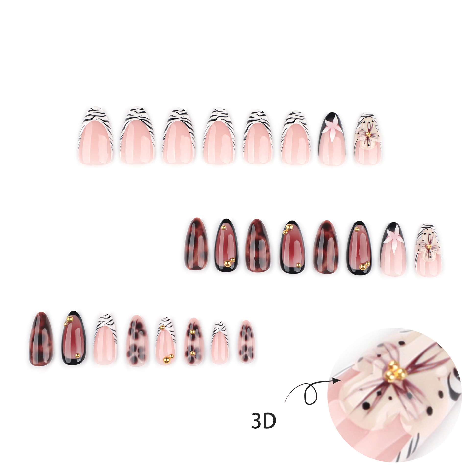24 قطعة من الأظافر الاصطناعية  - مراجعة Nail Art Zebra وسعره