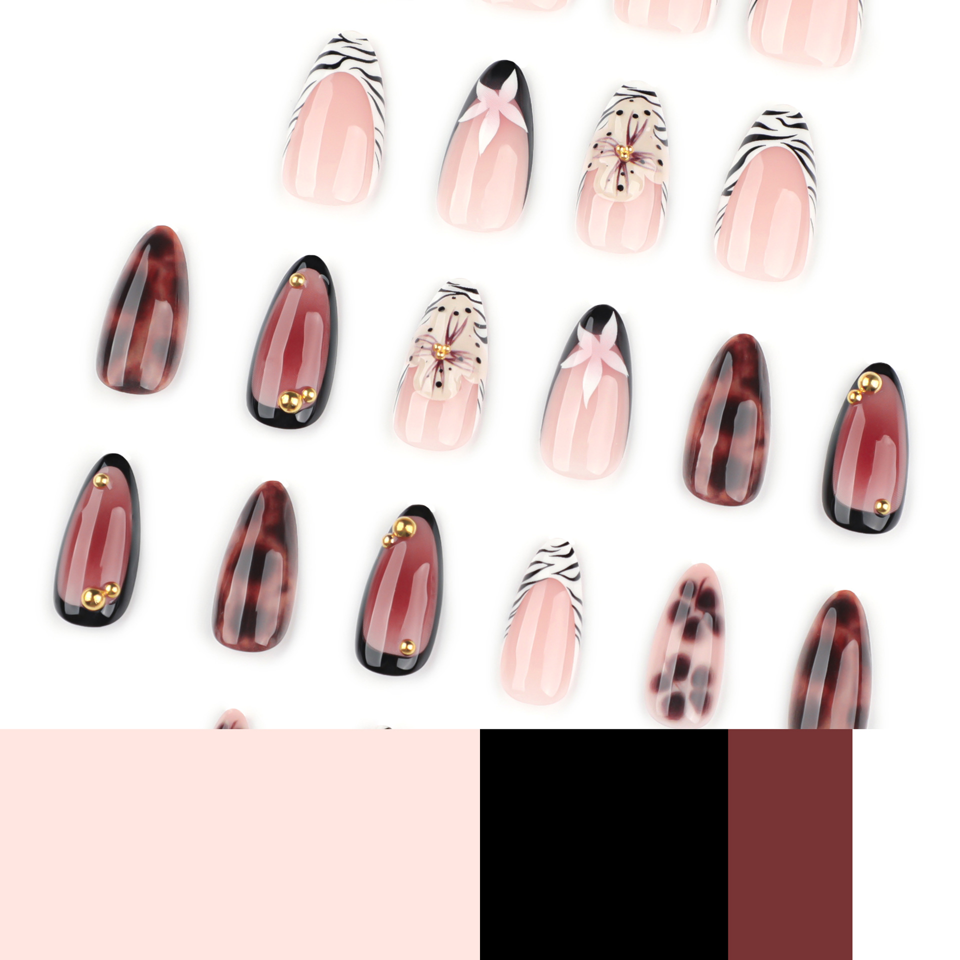 24 قطعة من الأظافر الاصطناعية  - مراجعة Nail Art Zebra وسعره