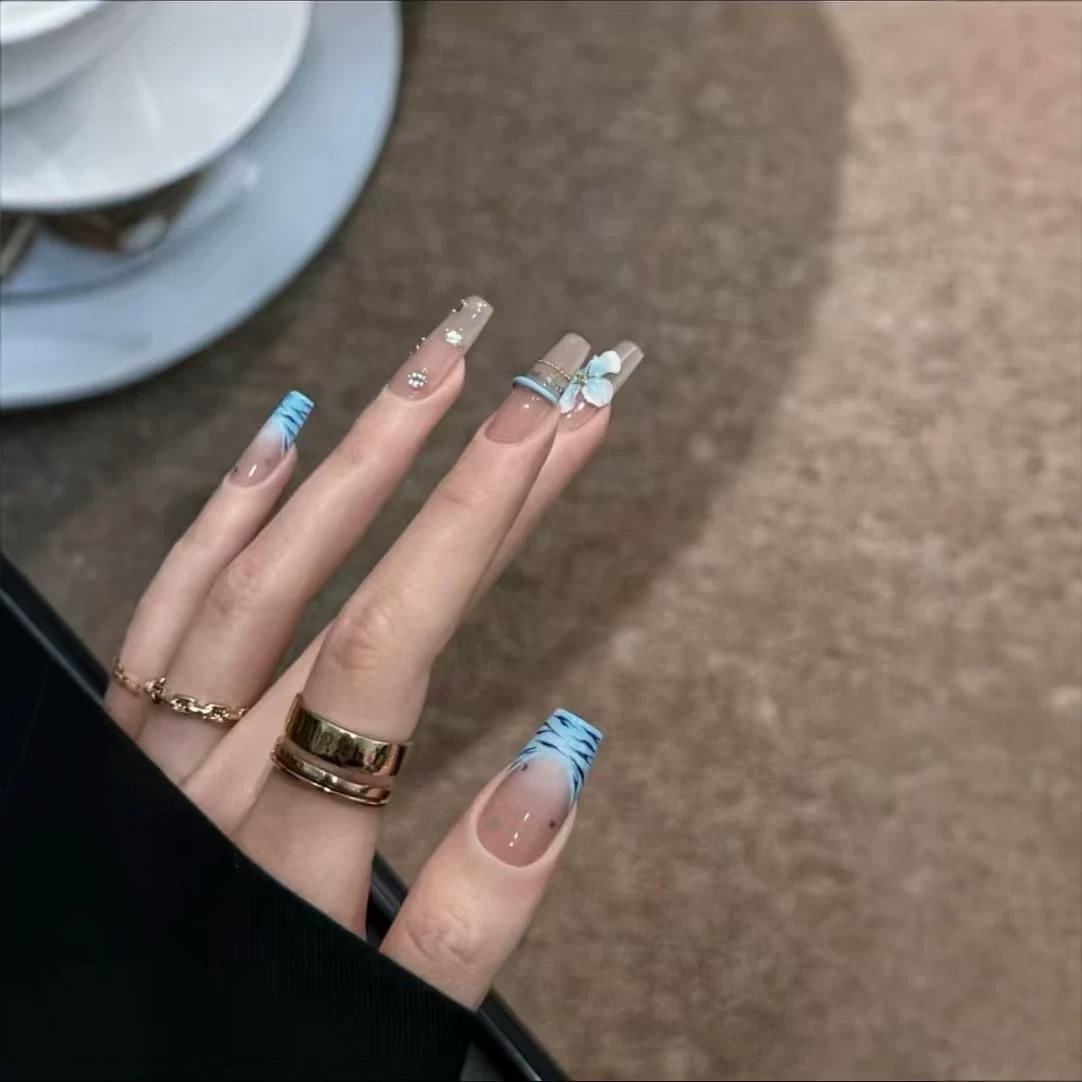 10 قطع أظافر صناعية يدوية الصن - مراجعة Nail Art Zebra وسعره
