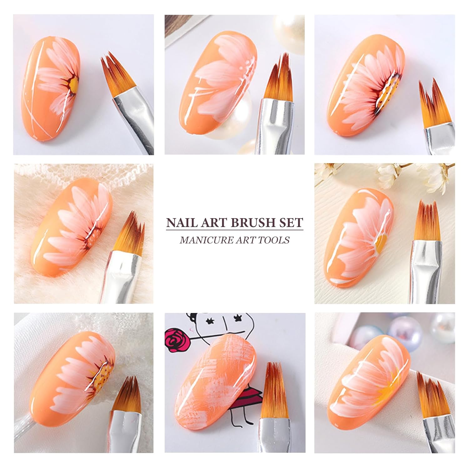 مجموعة فرش طلاء الأظافر 8 قطع  - مراجعة Nail Art One Stroke وسعره