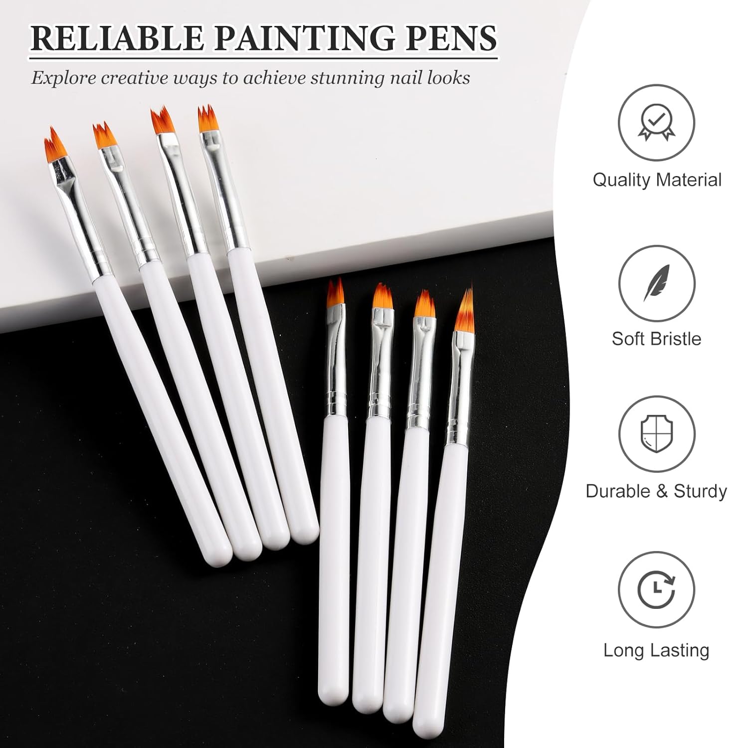 مجموعة فرش طلاء الأظافر 8 قطع  - مراجعة Nail Art One Stroke وسعره