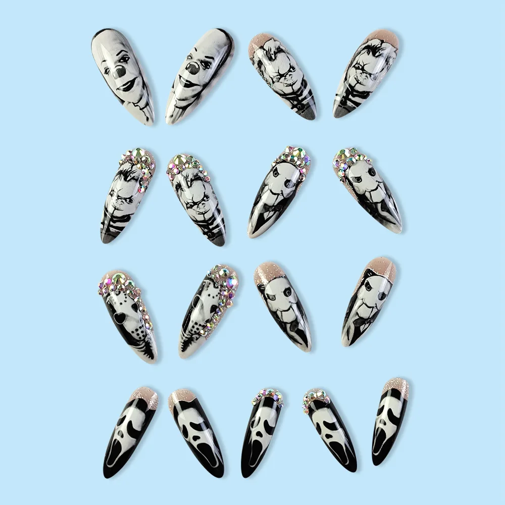 24 قطعة لامعة طويلة اللوز هالو - مراجعة Nail Art Vampire وسعره