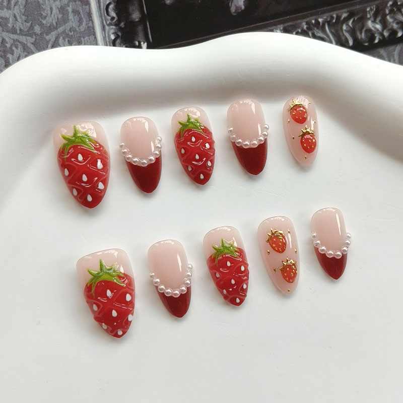 10 قطع من أظافر النساء الفرنسي - مراجعة Nail Art Red وسعره