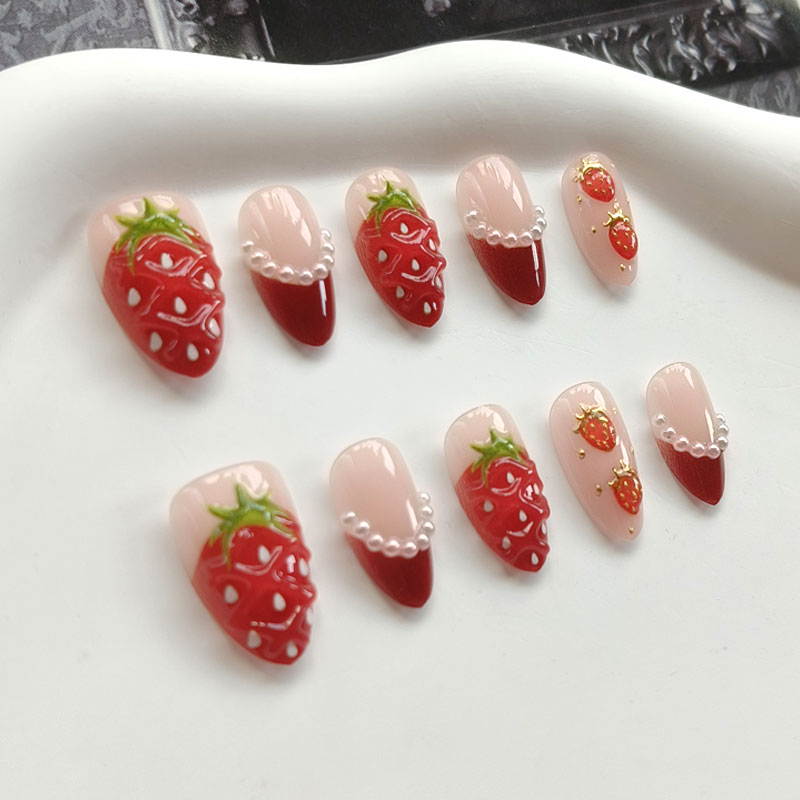 10 قطع من أظافر النساء الفرنسي - مراجعة Nail Art Red وسعره