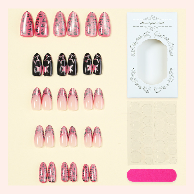24 قطعة أظافر صناعية لاصقة بتص - مراجعة Nail Art Zebra وسعره