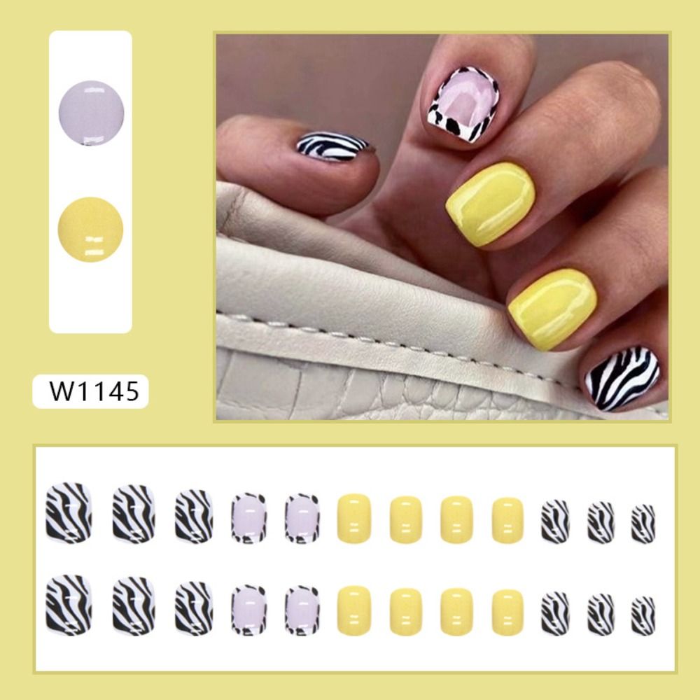 جديد قصير جولة الأظافر كاذبة ز - مراجعة Nail Art Zebra وسعره