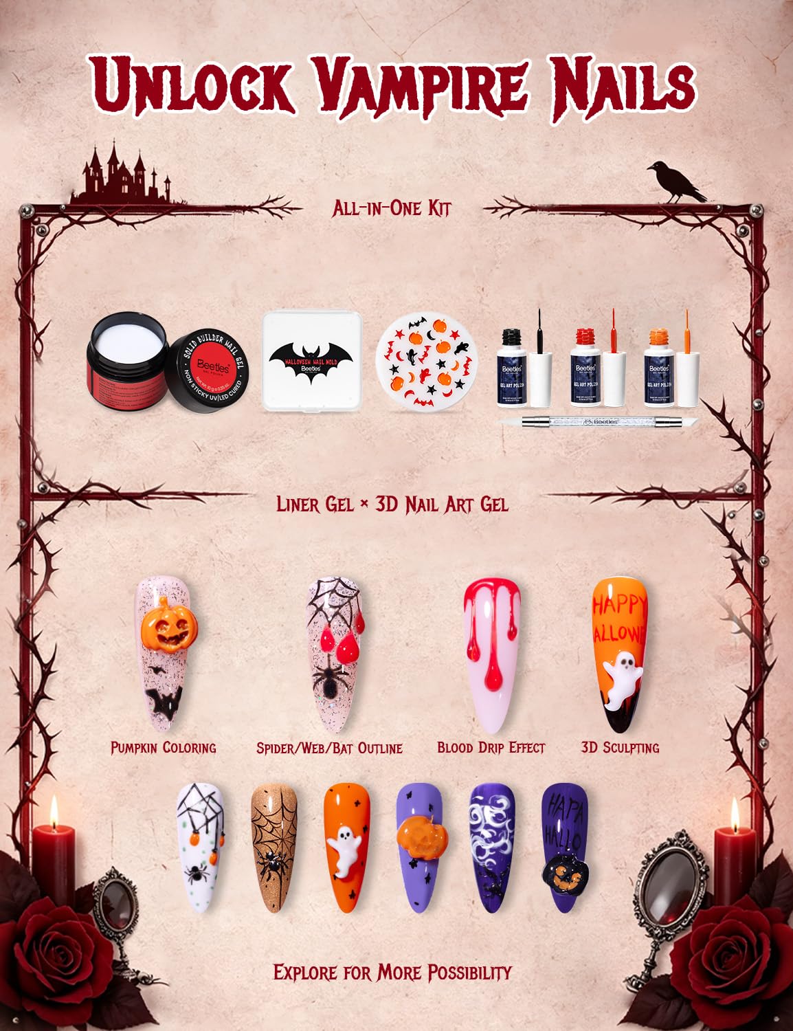 جل ثلاثي الأبعاد لفن الأظافر ب - مراجعة Nail Art Vampire وسعره