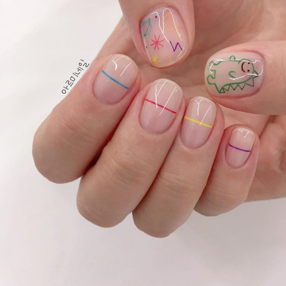 1 قطعة ملصق أظافر كوري ذاتي ال - مراجعة Nail Art One Stroke وسعره