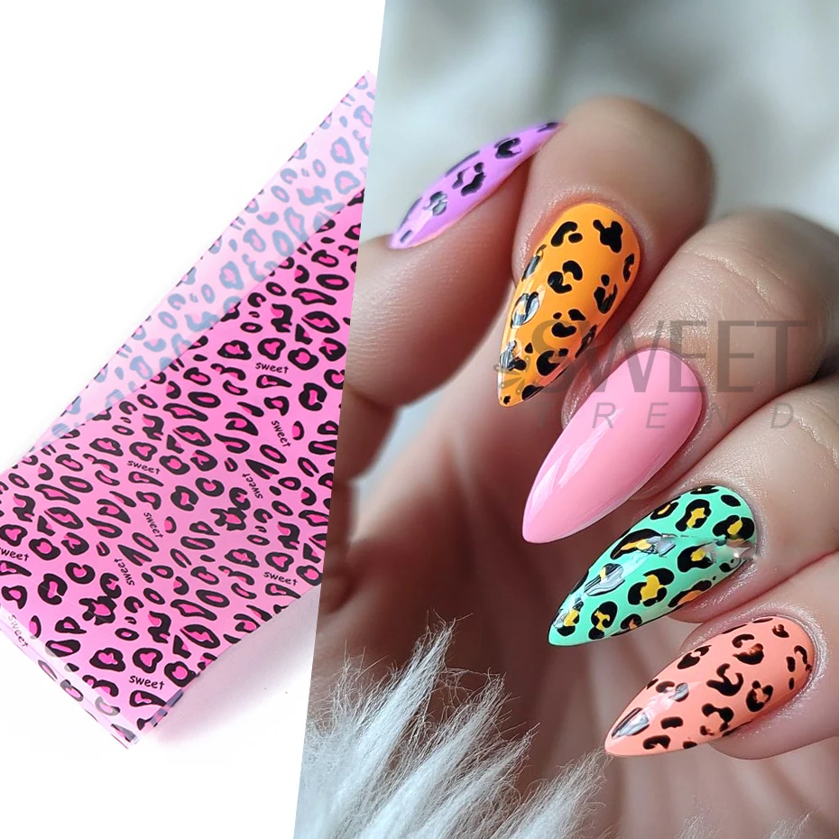 10 قطعة ليوبارد ملون طباعة نقل - مراجعة Nail Art Zebra وسعره